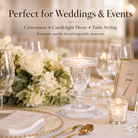 Support de bougie en cristal transparent fait main, écologique, coupe diamant, centre de table pour mariages, décoration intérieure, tables d'événements