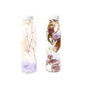Wholesale wishing bottle marketing gift items Floating preserved flower Plant dried flower floating bottle with mineral oil