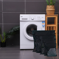 Sacs à linge en filet de tissu réutilisables pour hôtel, maison, voyage, vente chaude, noir, filet raffiné, différentes tailles