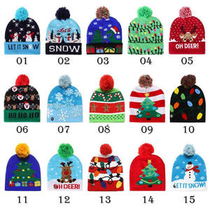 Dẫn giáng sinh mũ giáng sinh Áo len đan mũ với Mũ Beanie ánh sáng Xmas 2025 - Product Image 5