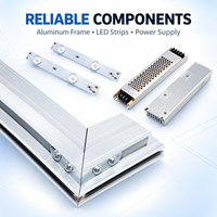 Kotak Lampu LED Langit Biru Awan dengan Panel Kain Cetak dan Rangka Aluminium untuk Interior Komersial