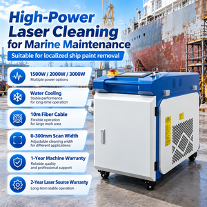 Handgeführtes Faserlaser-Entlackungsgerät 1500W für Marineboote, Lokalisierter Altfarbenentferner mit Wasserkühlung, Reinigungsmaschine - Product Image 5