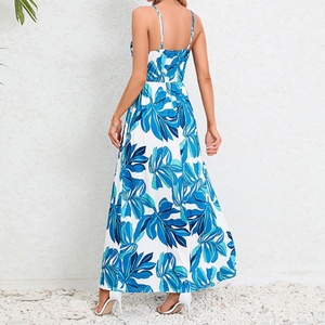 Wholesale OEM Custom Logo Floral Maxi <b>Dress</b> for Women Bodycon Elegant Casual Natural Waistline 100% Polyester - Product Image 3