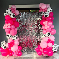Kit d'arche de ballons rose argenté métallisé à imprimé vache, thème western cowgirl, pour anniversaire de filles de 18/21 ans, ferme, enterrement de vie de jeune fille, fournitures de fête
