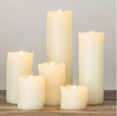 Newish 6 Pcs Set Remote LED Tears Ivory Color Flicker Flame Battery Included Home Table Christmas Decoration Candle Lights