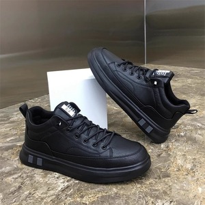Zapatillas Deportivas Casuales de Moda para Hombre, Color Negro Sólido, con Cordones, Forro de Algodón, Otoño 2025 - Product Image 3