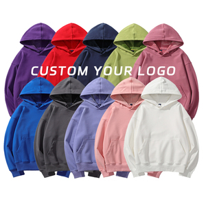 Alta Qualidade Algodão Grosso Plain Heavyweight Hoodies Oversized <span class=keywords><strong>Plus</strong></span> Size Hoodies & Moletons das Mulheres <span class=keywords><strong>Pullover</strong></span> Unisex - Product Image 2
