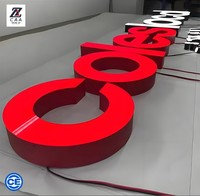 Enseigne publicitaire LED miniature personnalisable, étanche IP54, en acrylique gravé, avec lettres rétroéclairées pour l'image de l'entreprise, mur