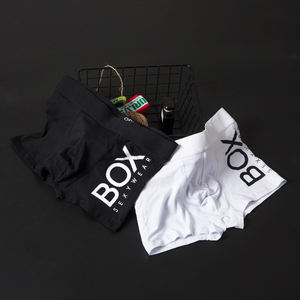 공장 주문 도매 통기성 면 부드러운 남성 복서 반바지 편안한 복서 남성용 화이트 블랙 남성 팬티 복서 - Product Image 4