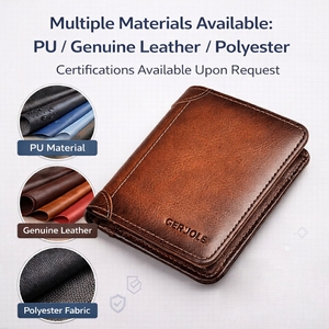 Portafoglio di Lusso in Pelle a Grana Piena con RFID, Porta Carte Personalizzato con Logo del Marchio, Portafoglio Sottile Multifunzione per Uomo - Product Image 3