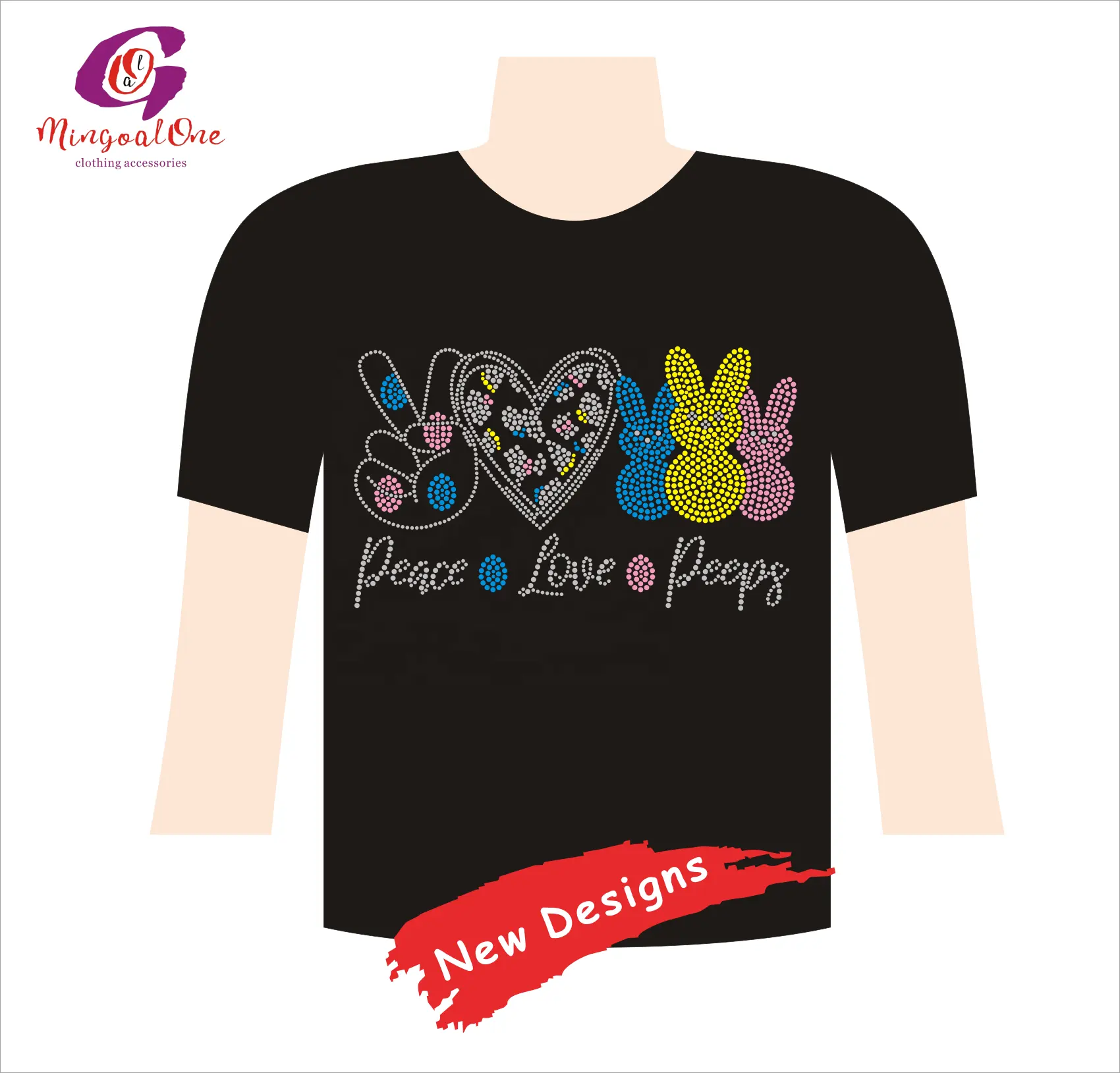 स्पार्कल पीस लव ईस्टर डे डिज़ाइन स्फटिक हीट ट्रांसफर टी शर्ट के लिए कस्टम ब्लिंग ईस्टर लोगो स्फटिक ट्रांसफर