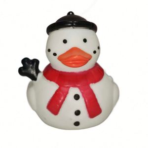 Custom Logo Baby Toys Christmas-Themed Squeeze-Sounding Squishy <b>Bath</b> Floating Toy Plastic Yellow Duck Unisex Wholesale - Product Image 5