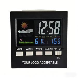 Reloj con Pronóstico del Tiempo, Temperatura y Humedad, Reloj <span class=keywords><strong>Despertador</strong></span> Digital Electrónico con Control por Voz, Retroiluminación, Reloj de Escritorio para el Hogar - Product Image 1