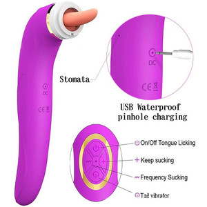 Masajeador Eléctrico de Silicona para Clítoris y Pezones, Vibrador con Lengua para Lamer, Juguete Sexual con Succión - Product Image 5
