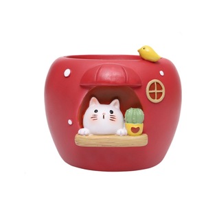 <span class=keywords><strong>Pot</strong></span> de fleurs miniature en résine créative en forme de maison de <span class=keywords><strong>pomme</strong></span> de dessin animé, design classique pour plantes vertes de jardin, pour bureau, <span class=keywords><strong>petit</strong></span> <span class=keywords><strong>pot</strong></span> de fleurs - Product Image 5