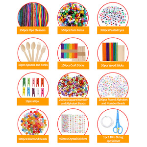DIY Children's Educational Toys Art and Craft <b>Kits</b> for <b>Kids</b> Pipe Cleaners Pom Poms Craft & Craft <b>Tools</b> Arts and Crafts Supplies - Product Image 4