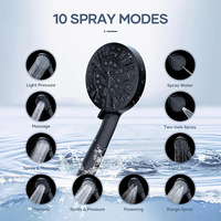 Mitigeur de douche moderne chromé à installation encastrée, kit simple avec support de tuyau et buse à trois voies