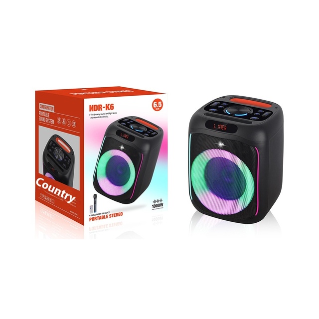 Factory New 6.5inch Portable Outdoor Audio Bluetooth Speaker Mini Light Circle Model 40W High Power RGB LED Lighting LED Display
