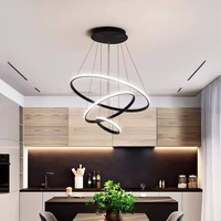 Lustres à anneaux LED modernes, lustre rond pour plafond, éclairage intérieur pour la maison, luminaires suspendus pour salon, chambre à coucher, restaurant, en métal