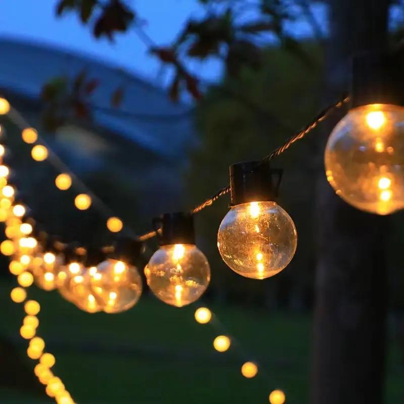 5M 20LEDwhite G50 big ball light LED festoon patio garland string for Camping RV Globe Bulb Warm white Home decor lighting