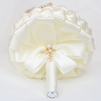 IFG vente en gros, 21cm de diamètre, Rose colorée, porte-Bouquet de mariage, diamant en cristal pour décoration de mariage