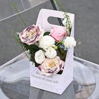 Panier à fleurs en carton recyclable, emballage cadeau pour la Saint-Valentin, boîtes de transport pour fleurs, pour les célébrations d'anniversaire