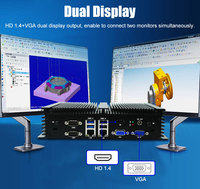 Komputer Mini Tanpa Kipas Chipset Intel Core I5 4278U Langsung dari Pabrik, 6COM 2LAN HD VGA Dual Display 3G/4G WiFi IoT PC Industri OEM