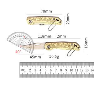 Navajas Plegables Pequeñas de Latón EDC Portátiles, Navaja de Desempaquetado Rápido de Bolsillo - Product Image 6