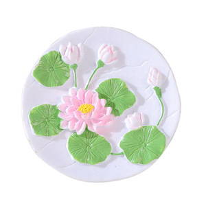 Decoraciones para acuarios en miniatura, discos de flores de loto artificiales, adornos de resina, impermeables, para decoración de peceras - Product Image 5