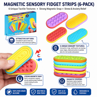 Slider Magnetik Silikon Batu Sensorik Senyap Kartu Dorong Haptik Mainan Pereda Stres ADHD Autisme Dekompresi Jari