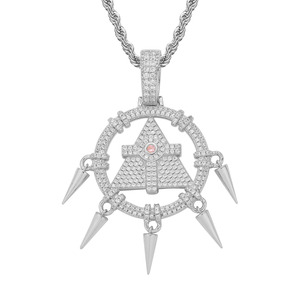 Collar Hip Hop con Colgante de Rueda del Milenio para Hombre, Incrustaciones de Cobre y Circonio, Borla Redonda, Accesorios Retro - Product Image 1