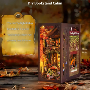 Cabaña de Madera Crepúsculo, Libro de Manualidades, Juguetes de Ensamblaje Hechos a Mano, Bloques de Construcción, Rompecabezas Tridimensional, Modelo de <span class=keywords><strong>Casa</strong></span>, Regalo, 50 Piezas, Edades - Product Image 6