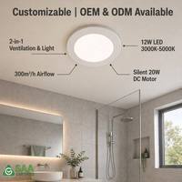 Ventilador de Techo Moderno y Silencioso para Baño con Luz LED, Uso Doméstico, Impermeable, Fácil Instalación, Personalización OEM Disponible