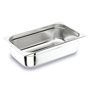 Vaschetta per Alimenti in Acciaio Inox 1/1, Calibro 18/10, Qualità Commerciale per Uso Ristorante - Product Image 1