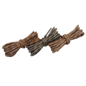 <strong>Brown</strong> Base White Dot Interwoven Round Braided 4.7mm Printed Two Tone Polyester <strong>Shoelaces</strong> for Hiking Boots Casual Sneakers - Product Image 6