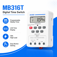 MythEle MB316T AC220V 30A Saklar Waktu Digital Terprogram Mingguan LCD Kontrol Otomatis Manual untuk Penerangan Pompa Pemanas Air