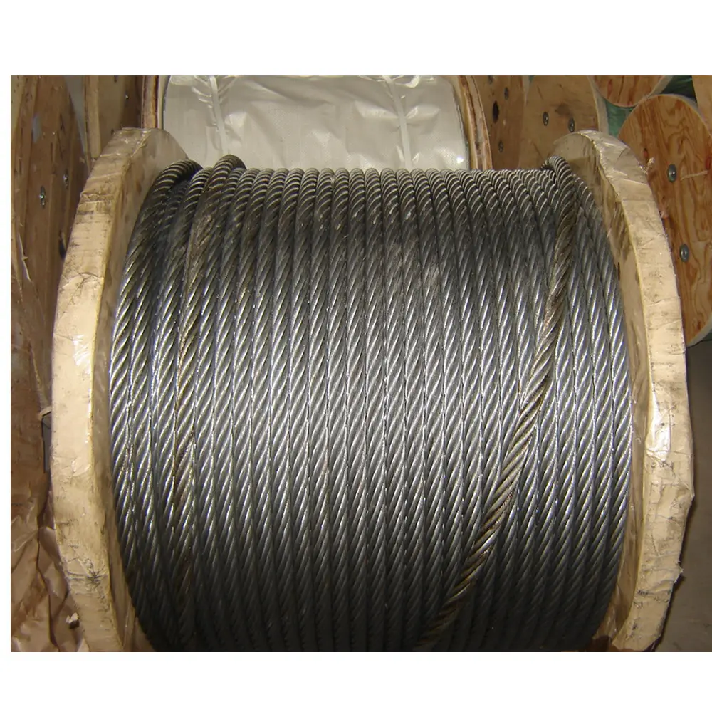 China Cheap price Ungalvanized steel wire rope for elevator 8*19S+FC 6*19S+FC