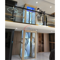 Lift Rumah Hidrolik dengan Shaft Kaca, Homelift Indoor Outdoor untuk Gedung 6 Lantai, Lift Eksternal