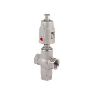 Vanne pneumatique à siège incliné en acier inoxydable à trois voies, filetage 1/2 pouce, pour applications vapeur haute température - Product Image 4