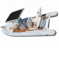 Bateau pneumatique de luxe en fibre de verre HAOHAI RIB760 certifié CE, 7,6 m, avec moteur hors-bord, capacité maximale de 13 personnes, 7 compartiments.