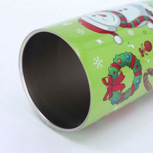 Taza Térmica de Acero Inoxidable de Doble Pared de 16 oz con Diseño de Muñeco de Nieve para Niños, Ideal para Regalos de Navidad y Viajes - Product Image 4