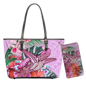Bolso de playa Hawaiano para mujer, bolso de hombro de lujo con estampado de <span class=keywords><strong>tatuaje</strong></span> de <span class=keywords><strong>tortuga</strong></span> Polinesia, bolsos de mano con logotipo impreso personalizado - Product Image 1