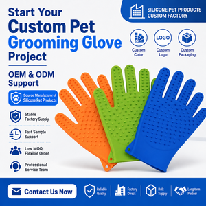 Gant de massage pour toilettage de chien YMS, cinq doigts, en silicone, pour l'élimination des poils, le bain et la toilette, utilisation moderne en salle de bain - Product Image 6