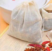 Pochette en tissu sérigraphié recyclable personnalisée, petit sac à cordon, kit de sachets de thé en coton mousseline organique fin
