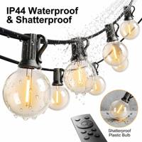 Guirnalda de Luces Navideñas de 30m con 50 Bombillas LED Resistentes a los Golpes, Grado Comercial, Plástico Impermeable, Luces Colgantes para Bistro y Jardín