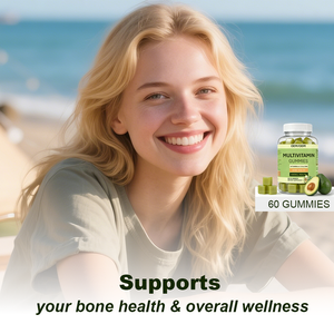 Avocado smaak volwassen multivitamine gummies (A C D Zink) 60 stuks Dagelijkse voedingsstof voor bot- en spijsverteringsondersteuning 2 per portie | - Product Image 6