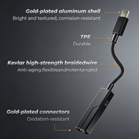 Adaptateur DAC HiFi USB-C vers 3,5 mm AURA CS43131 en alliage d'aluminium, décodeur audio 32 bits 384 kHz, commande en gros OEM