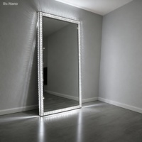 Miroir LED pleine longueur de style Art Déco avec interrupteur tactile réglable, miroir intelligent avec éclairage LED pour fabricants