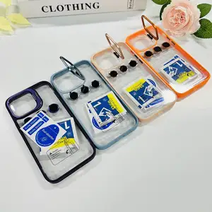 New Luxury stand stick designer mobile cell phone accessories back cover for fundas iphone 11 12 13 14 15 Pro max clear cases