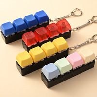 Fun Stress Relief Keyboard Keycap Keychain Press Button Toy for Car Key Backpack Decoration Wholesale